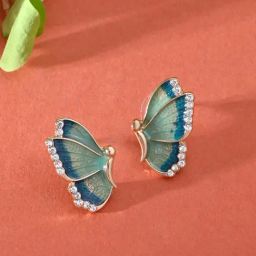 ToniQ Green Korean Butterfly Party Earrings-image-51