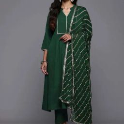 Varanga Green Embroidered Kurta & Pant Set With Dupatta-picture-48