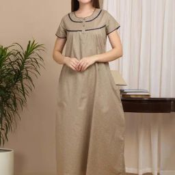 Sweet Dreams Brown Cotton Printed Nighty-picture-25