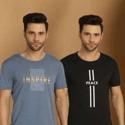 Vimal Jonney Blue & Black Regular Fit Printed T-Shirt-picture-10