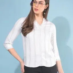 Crimsoune Club White Striped Shirt-image-86