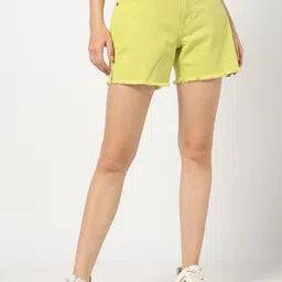 GAP Women Solid Mid-Rise Regular Fit Denim Shorts-image-98