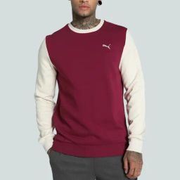 Puma Maroon Regular Fit Colour Block Sweatshirt-picture-18