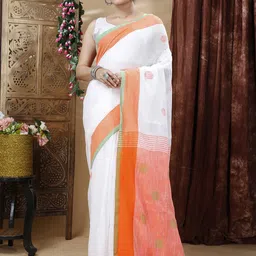 SLAGHA Ethnic Motifs Pure Cotton Khadi Saree-image-64