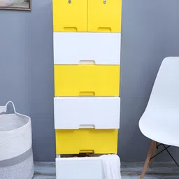 The Tickle Toe Kids Yellow & White Durable & Eco-Friendly 7-Drawer Storage Chest-picture-35