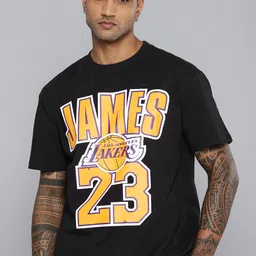 NBA Men LeBron James Printed Drop-Shoulder Sleeves Oversized Pure Cotton T-shirt-picture-29