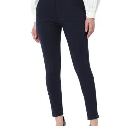 Smarty Pants Blue Cotton Lycra Skinny Fit High Rise Trousers-image-97