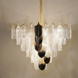 Kapoor Lamp Shades Brass & Clear Crystal Alexa 15 Light Contemporary Chandelier-image-59
