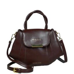 PELLE LUXUR Brown Solid Medium Sling Handbag-31
