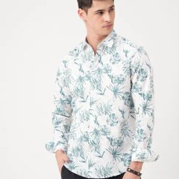 VASTRADO Core Fashion White Regular Fit Printed Shirt-image-95