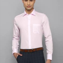 Louis Philippe Permapress Pink Cotton Regular Fit Shirt-picture-11