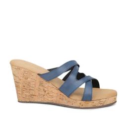 Inc.5 Women's Blue Cross Strap Wedges-image-23