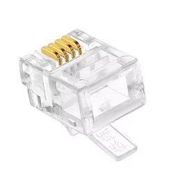 FEDUS RJ11 6P4C Modular Plug Telephone Phone Connector ‎White (Pack of 10 Pcs)-2