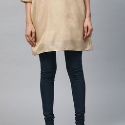 AURELIA Women Navy Blue Solid Churidar Leggings-image-18