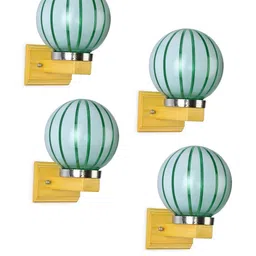 Somil Premium Designer Glass Wall / Night Lamp Elegant & Stylish Dcor Accent for Modern Interiors, color- Green, White Size- 21.5 X 31 X 25.5 CM-image-58