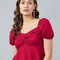 Rare Maroon Peplum Top-image-71
