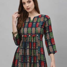 Tankhi Blue Printed Tunic-image-23
