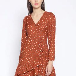 Oxolloxo Rust Printed A Line Dress-87