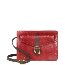 Hidesign Palo Alto Glendale Red Textured Large Sling Handbag-image-63