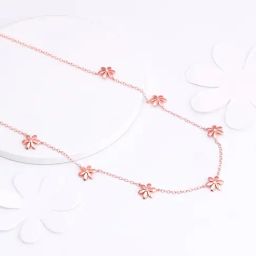 GIVA 92.5 Sterling Silver Blooming Floral Necklace for Women-image-75