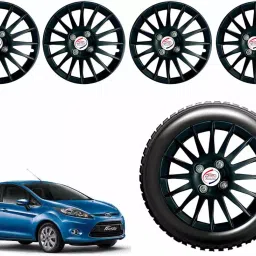 Auto Pearl CBK20 R14  355.6 mm(14 Inch) Press Type Wheel Hubcap with Retention Ring Glossy Black Wheel Cover for ford Fiesta 1.6L P (Set of 4)-image-89