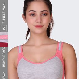 POOJA RAGENEE Pack Of 2 Non-Wired Non-Padded Anti-Bacterial Cotton Sports Bra-27