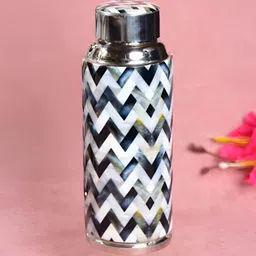 THE HOME CO. White & Blue Single Stainless Steel Printed Water Bottle-85