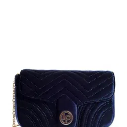 Lino Perros Navy Textured Quilted Sling Bag-image-56