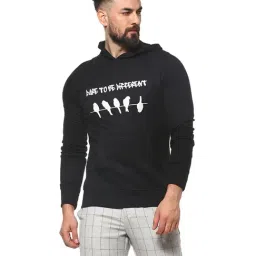 Campus Sutra Black Full Sleeves Cotton Printed Hooded Sweatshirt-image-99