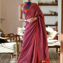 Suta Pink Printed Saree-image-25