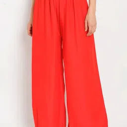 NYPA Women Flared Knitted Palazzos-image-50
