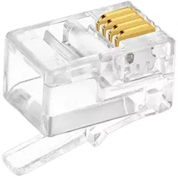 FEDUS RJ9 Modular Phone Headset 4P4C Plug Jack Connector ‎White (Pack of 100 Pcs)-5