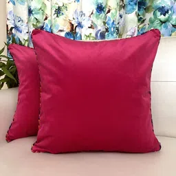 TARA- Sparkling Homes Fuchsia 2 Pieces Velvet Square Cushion Covers-image-39