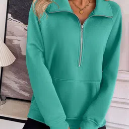 StyleCast x Revolte Women Solid Shirt Collar Pullover Sweatshirt-picture-1