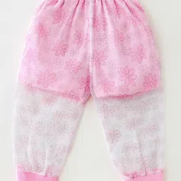Kookie Kids Cotton Full Length Lounge Pant with Mesh Detailing - Pink-picture-32