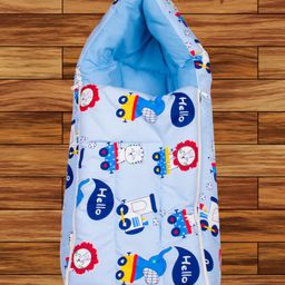 Mittenbooty Infant baby Sleeping Bag cum Wrap Lion Print-Blue-image-45