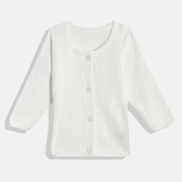 RVK Full Sleeves Solid Stretchable Cardigan Sweater- Off White-picture-13
