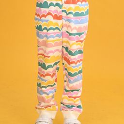 Anthrilo Fleece Cloud Rainbow Printed Warm Joggers - Off White-image-87