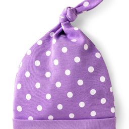 Babyhug Interlock Knit Knot Cap With Polka Dot Print - Purple-image-86