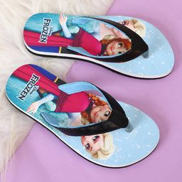Kidsville Disney Frozen Featuring Elsa & Anna Designed Flip Flops - Black-image-96