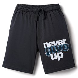 Taeko Single Jersey Knee Length Shorts With Text Print - Black-image-82