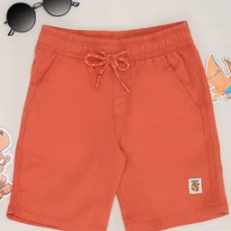 Pantaloons Junior Dinosaur Patch Detailed Shorts - Nasturtium-picture-35