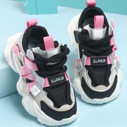 KIDLINGSS Colour Blocked Lace Up Shoes - Black & Pink-image-6
