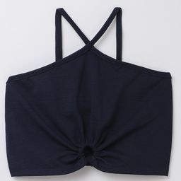 Taffykids Knit Sleeveless Cut Out Detailed Solid Crop Top - Navy Blue-image-47