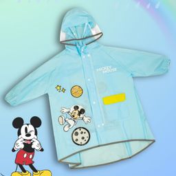 Disney by Yellow Bee EVA Full Sleeves Mickey Mouse Printed Hooded Raincoat - Light Blue-17
