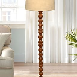 Homesake Beige & Brown Textured Wood FloorLamp-5