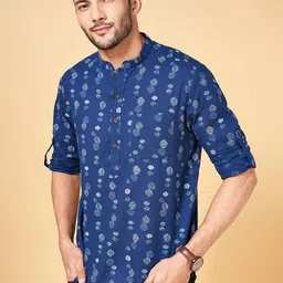 indus route by Pantaloons Men Printed Sequinned Pathani Kurta-image-17