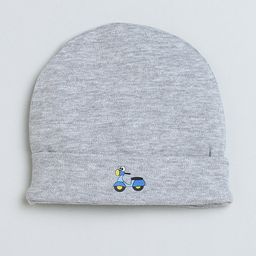 BUMZEE Interlock Knit Cap Mittens & Booties Set with Vehicle Print Grey - Diameter 11.5 cm image 2