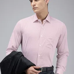 Van Heusen Custom Fit Geometric Printed Pure Cotton Formal Shirt-image-72