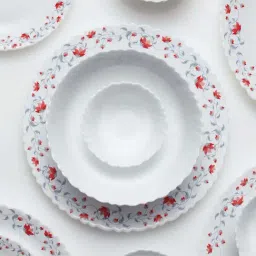Larah by Borosil Pentas 28 Piece Opalware Dinner Set-image-53